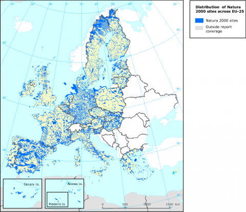 Carte du réseau Natura 2000 en Europe